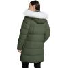 imageWenVen Womens Winter Thicken Puffer Coat Warm Jacket with Faux Fur Removable HoodOlive