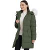 imageWenVen Womens Winter Thicken Puffer Coat Warm Jacket with Faux Fur Removable HoodOlive