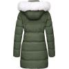 imageWenVen Womens Winter Thicken Puffer Coat Warm Jacket with Faux Fur Removable HoodOlive