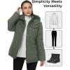 imageWenVen Womens Winter Water Resistant Warm Puffer Coat with Detachable HoodGreen