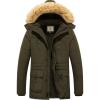 imageWenVen Mens Winter Coat Warm Parka Jacket with Faux Fur Removable HoodArmy Green