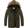 imageWenVen Mens Winter Coat Warm Parka Jacket with Faux Fur Removable HoodMilitary Green