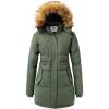 imageWenVen Womens Parka Winter Coats Warm Puffer Jacket with Removable Fur HoodArmy Green
