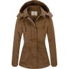 imageWenVen Womens Winter Thicken Cotton Coat Warm Parka Jacket with Removable HoodCoffee