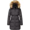 imageWenVen Womens Winter Thicken Puffer Coat Warm Jacket with Faux Fur Removable HoodCharcoal