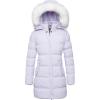 imageWenVen Womens Winter Thicken Puffer Coat Warm Jacket with Faux Fur Removable HoodLight Purple