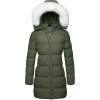 imageWenVen Womens Winter Thicken Puffer Coat Warm Jacket with Faux Fur Removable HoodOlive