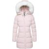 imageWenVen Womens Winter Thicken Puffer Coat Warm Jacket with Faux Fur Removable HoodPink