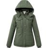 imageWenVen Womens Winter Water Resistant Warm Puffer Coat with Detachable HoodGreen