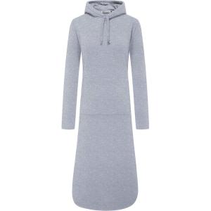 imageWenVen Womens Long Hoodie Dress Thicken Fleece Lined Pullover SweatshirtGrey