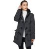 imageWenVen Womens Winter Hooded Long Coat Waterproof Warm Thick Puffer JacketDark Grey