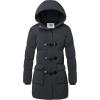 imageWenVen Womens Winter Hooded Long Coat Waterproof Warm Thick Puffer JacketDark Grey