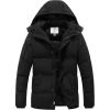 imageWenVen Mens Warm Puffer Jacket Thicken Padded Winter Coat with Detachable Hood