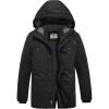 imageWenVen Mens Winter Warm Parka Jacket Sherpa Lined Cotton Coat with Detachable Hood