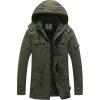 imageWenVen Mens Winter Thicken Cotton Parka Jacket Warm Coat with Removable HoodGreen