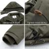 imageWenVen Mens Warm Puffer Jacket Thicken Padded Winter Coat with Detachable HoodArmy Green