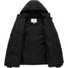 imageWenVen Mens Warm Puffer Jacket Thicken Padded Winter Coat with Detachable HoodBlack