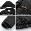 imageWenVen Mens Warm Puffer Jacket Thicken Padded Winter Coat with Detachable HoodBlack