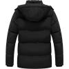 imageWenVen Mens Warm Puffer Jacket Thicken Padded Winter Coat with Detachable HoodBlack