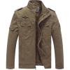 imageWenVen Mens Military Jacket Fleece Lined Winter Puffer Coat Cotton Windbreaker ParkaCamel