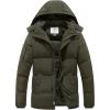 imageWenVen Mens Warm Puffer Jacket Thicken Padded Winter Coat with Detachable HoodArmy Green