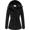 imageWenVen Womens Winter Thicken Cotton Coat Warm Parka Jacket with Removable HoodBlack