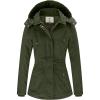 imageWenVen Womens Winter Thicken Cotton Coat Warm Parka Jacket with Removable HoodGreen