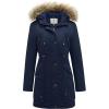 imageWenVen Womens Winter Thicken Fleece Jacket Fur Hooded Military Parka CoatDark Blue