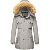 imageWenVen Womens Winter Waterproof Warm Parka Jacket with Detachable Fur HoodLight Grey