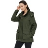 image:imageWenVen Womens Casual Cotton Military Jacket Lightweight Hooded Anorak CoatArmy Green