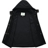 image:imageWenVen Womens Casual Cotton Military Jacket Lightweight Hooded Anorak CoatBlack
