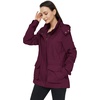 image:imageWenVen Womens Casual Cotton Military Jacket Lightweight Hooded Anorak CoatDeep Wine