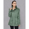 image:imageWenVen Womens Casual Cotton Military Jacket Lightweight Hooded Anorak CoatGreen