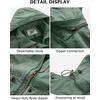 image:imageWenVen Womens Casual Cotton Military Jacket Lightweight Hooded Anorak CoatGreen