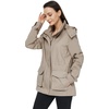 image:imageWenVen Womens Casual Cotton Military Jacket Lightweight Hooded Anorak CoatKhaki