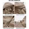 image:imageWenVen Womens Casual Cotton Military Jacket Lightweight Hooded Anorak CoatKhaki