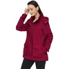 image:imageWenVen Womens Casual Cotton Military Jacket Lightweight Hooded Anorak CoatRed