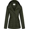 image:imageWenVen Womens Casual Cotton Military Jacket Lightweight Hooded Anorak CoatArmy Green
