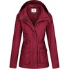 image:imageWenVen Womens Casual Cotton Military Jacket Lightweight Hooded Anorak CoatRed