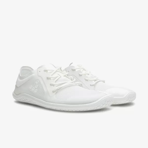 Vivobarefoot Primus Lite III Womens Vegan Light Breathable Shoe with Barefoot SoleBright White