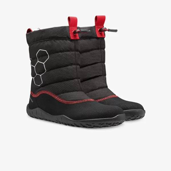 Vivobarefoot Lumi FG Junior Barefoot Shoe Flexible and Water Resistant Winter Boot with Firm Ground Grip SoleObsidian