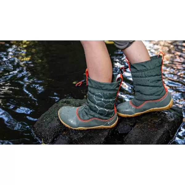 Vivobarefoot Lumi FG Junior Barefoot Shoe Flexible and Water Resistant Winter Boot with Firm Ground Grip SoleObsidian