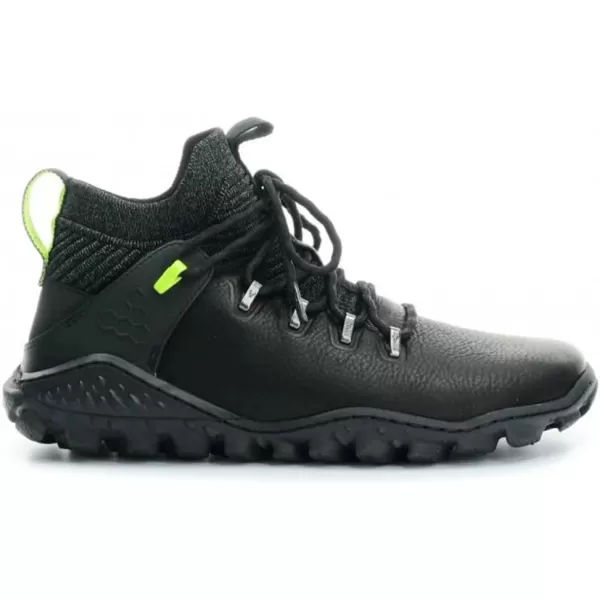 Vivobarefoot Magna Forest ESC Mens Leather and Wool Hiking Trainers with Barefoot SoleObsidian Lime