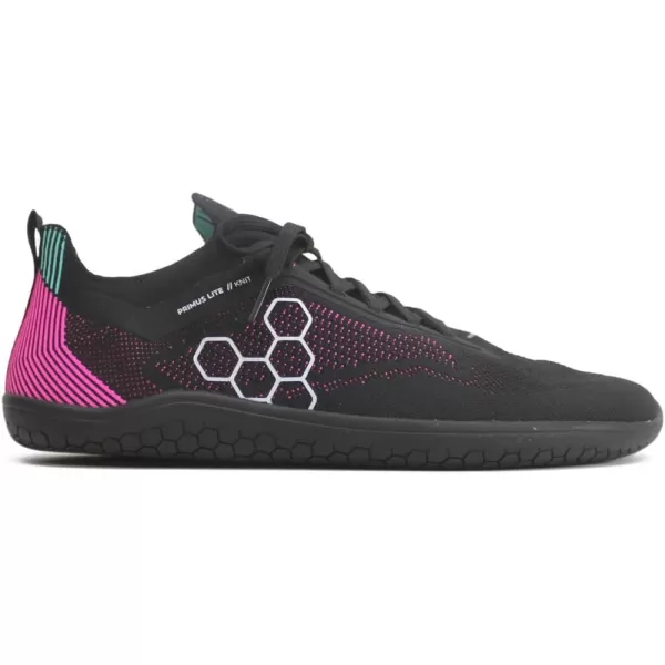 Vivobarefoot Mens LowTop TrainersObsidian Vibrant Pink