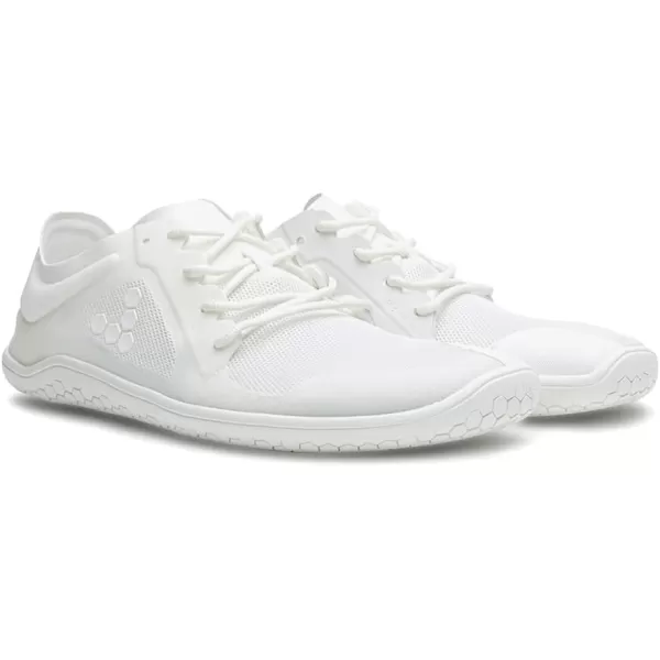 Vivobarefoot Primus Lite III Mens Vegan Light Breathable Shoe with Barefoot SoleBright White