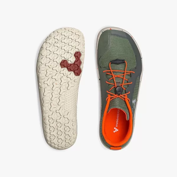 Vivobarefoot Primus Trail II FG Juniors Vegan OffRoad Shoe with Barefoot SoleBotanical Green