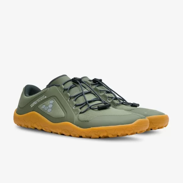 Vivobarefoot Primus Trail II FG Womens All Weather OffRoad Shoe with Barefoot Firm Ground SoleBotanical Green