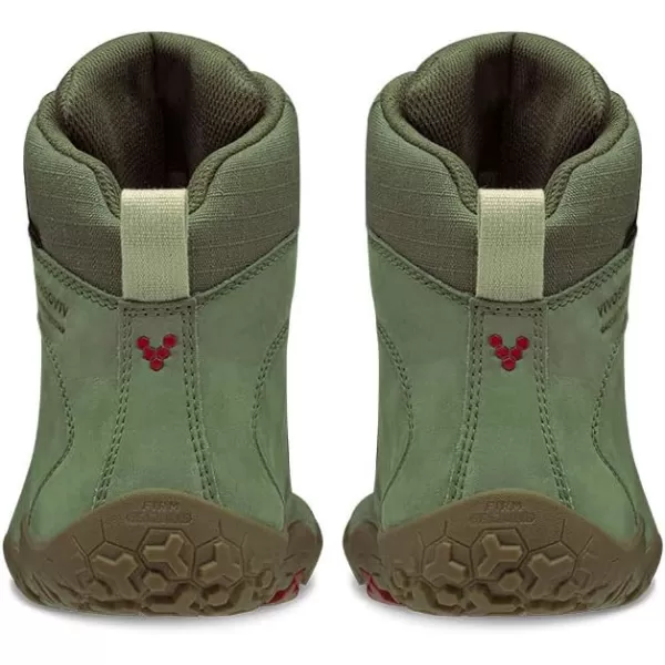 Vivobarefoot Tracker II FG Womens Leather Hiking Boot With Barefoot Firm Ground Sole and Thermal ProtectionBotanical Green