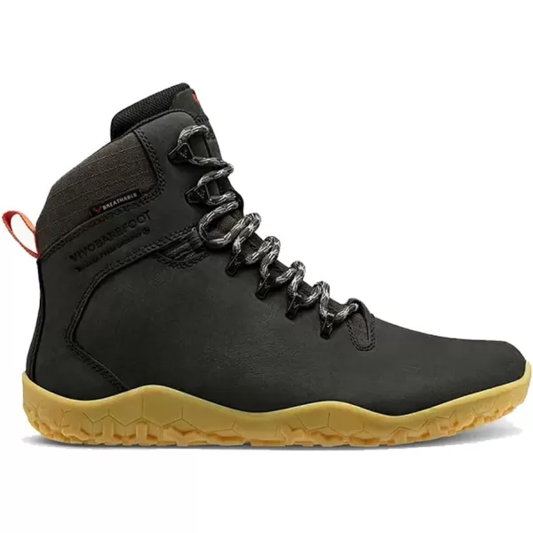 Vivobarefoot Tracker II FG Womens Leather Hiking Boot With Barefoot Firm Ground Sole and Thermal ProtectionObsidian