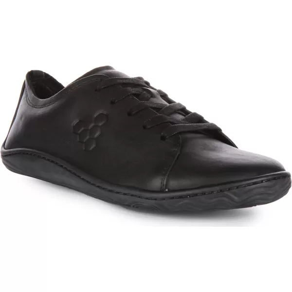 Vivobarefoot Addis Womens Classic Leather laceup with a Barefoot Feel amp a Social ConscienceBlackBlackBlack